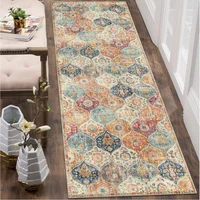 Alfombra Oriental Marroquí Color Crema Multicolor de 0.76x2.44 m Lahome