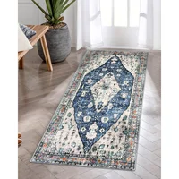 Alfombra de Pasillo Tribal Bohemia Color Azul de 5.08x10.92cm Lahome