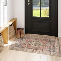 Alfombra Oriental Color Terracotta Lavable de 61x1.22 m Lahome