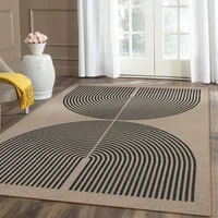 Alfombra Moderna de Yute Color Negro Lavable de 1.52x2.13 m Lahome