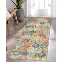 Alfombra de Marroquí Tejida Color Crema Lavable de 61x1.52 m Lahome