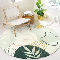 Alfombra Redonda Pequeña Color Verde Lavable de 1.22 m de Diametro Lahome