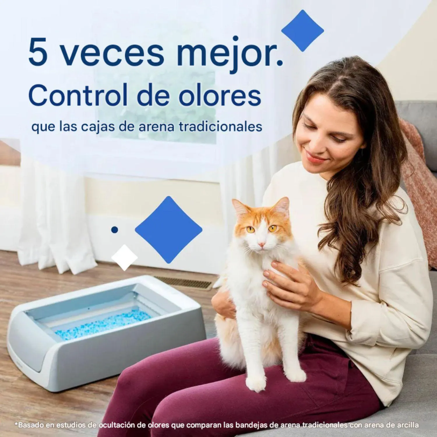 Arenero Automático para Gatos PetSafe Scoopfree Crystal Pro con Entrada Frontal