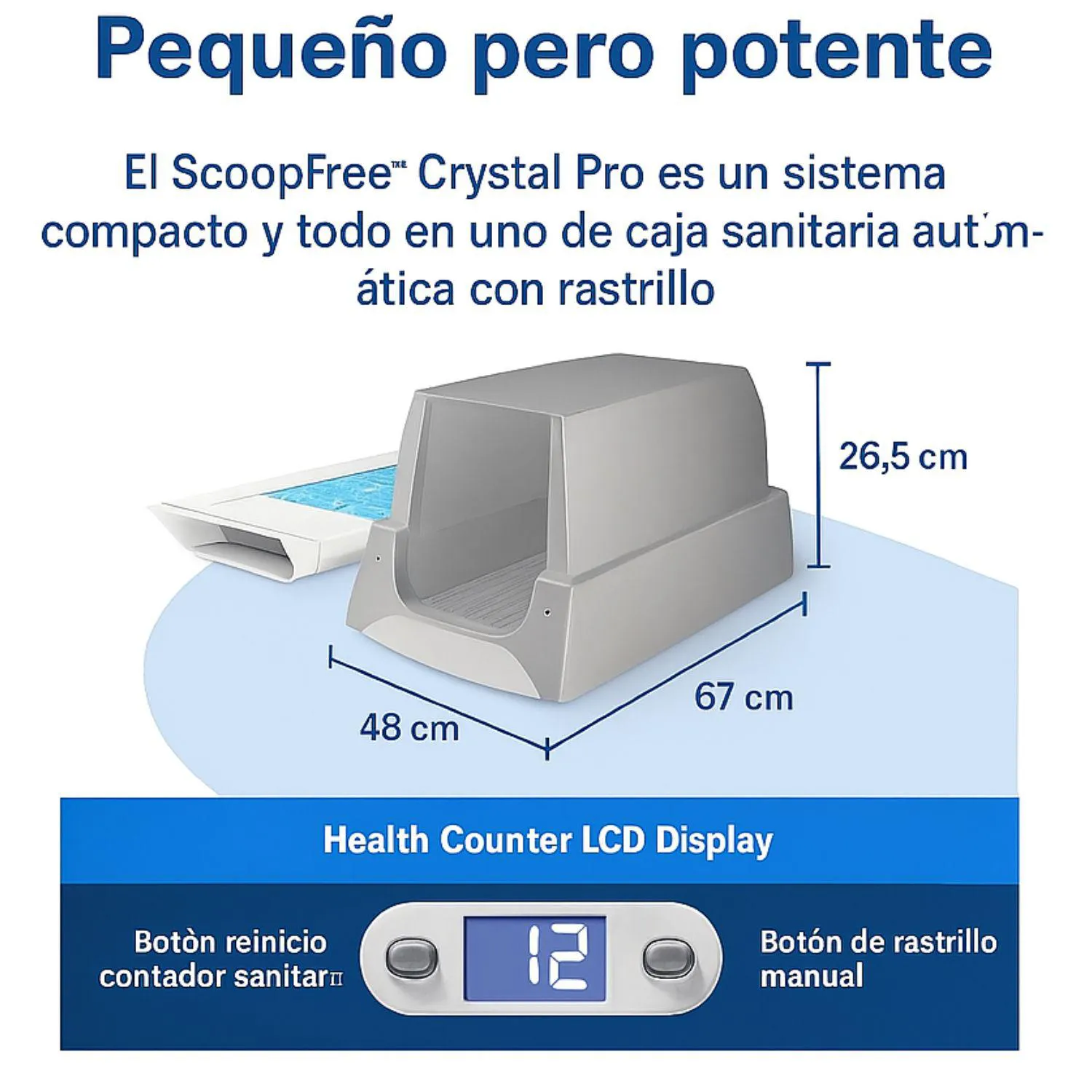 Arenero Automático para Gatos PetSafe Scoopfree Crystal Pro con Entrada Frontal 3