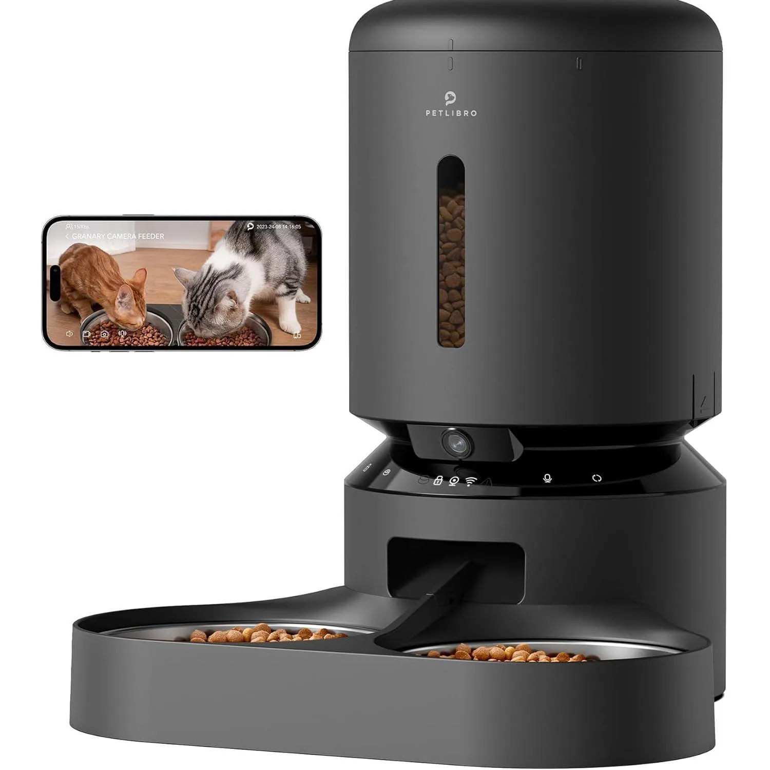 Comedero Automático para Gatos Petlibro Con Cámara y Doble Bandeja 5L