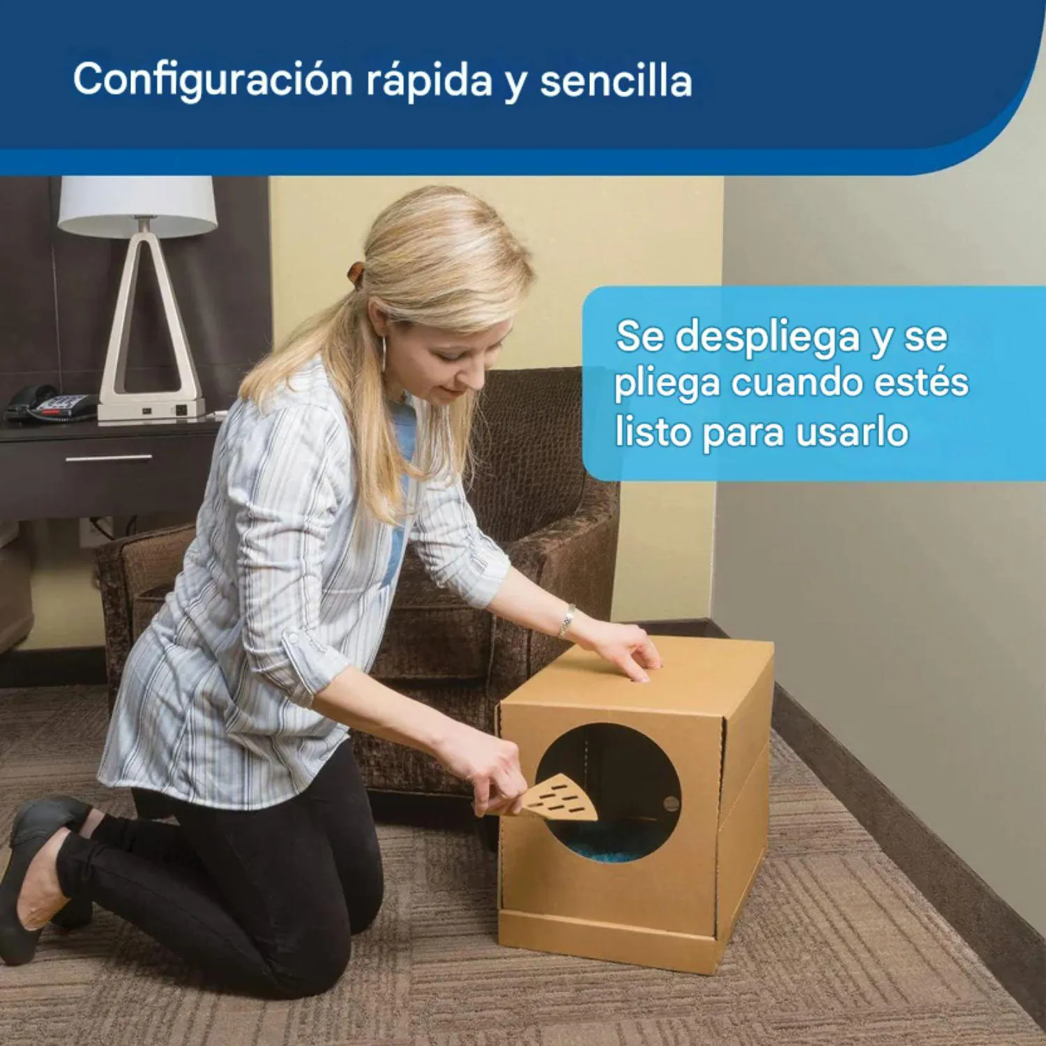 Arenero Desechable PetSafe con Arena de Cristal y Tapa Plegable 3