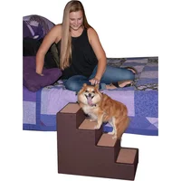 Escalera para Mascotas de 4 Escalones Color Marrón Pet Gear