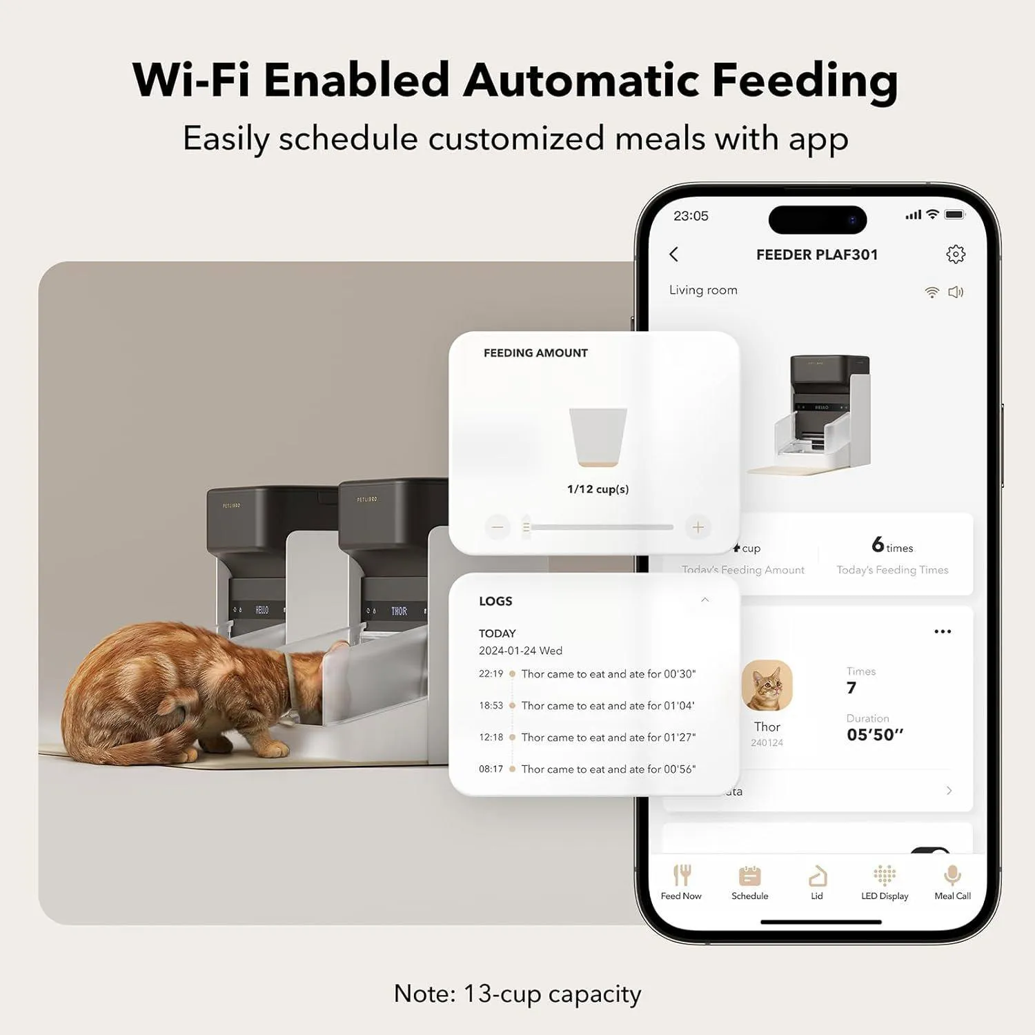 Comedero PETLIBRO RFID con Reconocimiento y Control por App para Gatos 4