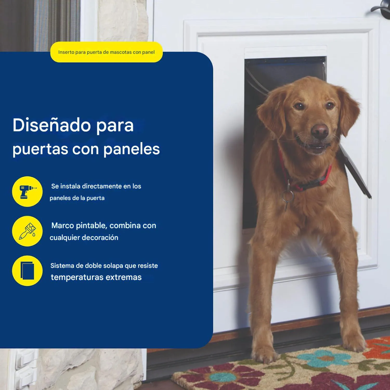 Puerta para Perros con Panel de Inserción Doble Solapa PetSafe Blanco