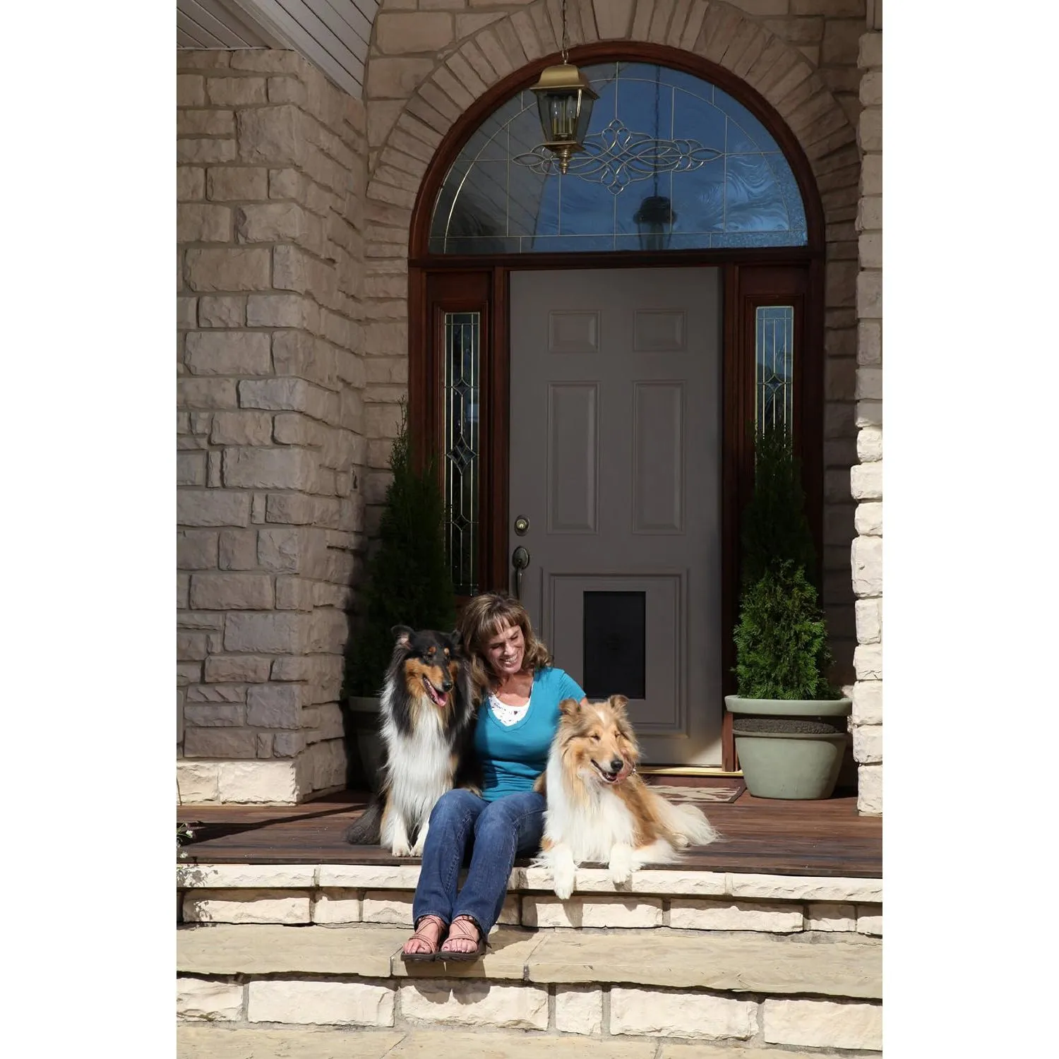 Puerta para Perros con Panel de Inserción Doble Solapa PetSafe Blanco 7