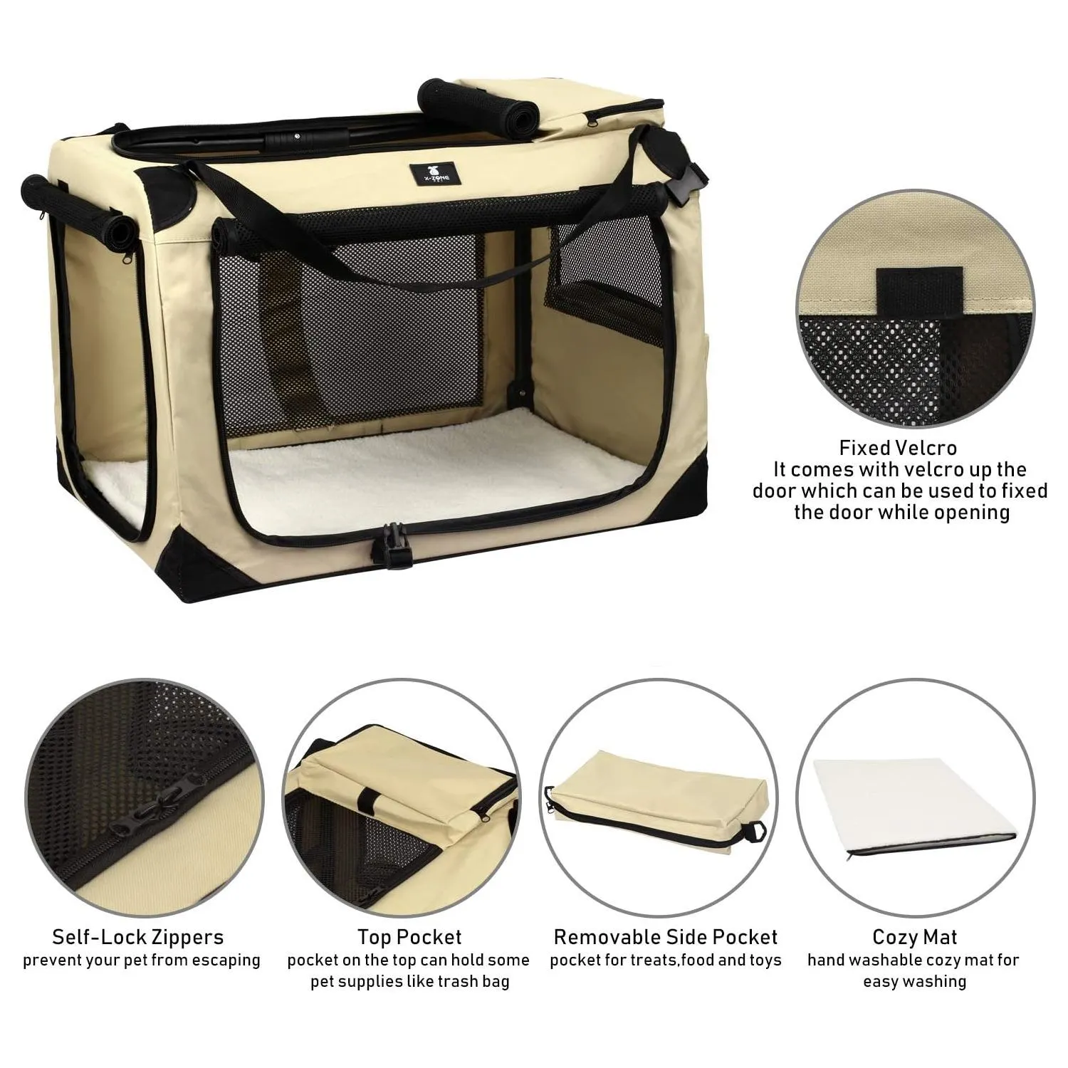 Jaula X-ZONE PET Plegable con Tres Accesos para Mascotas Pequeñas 4