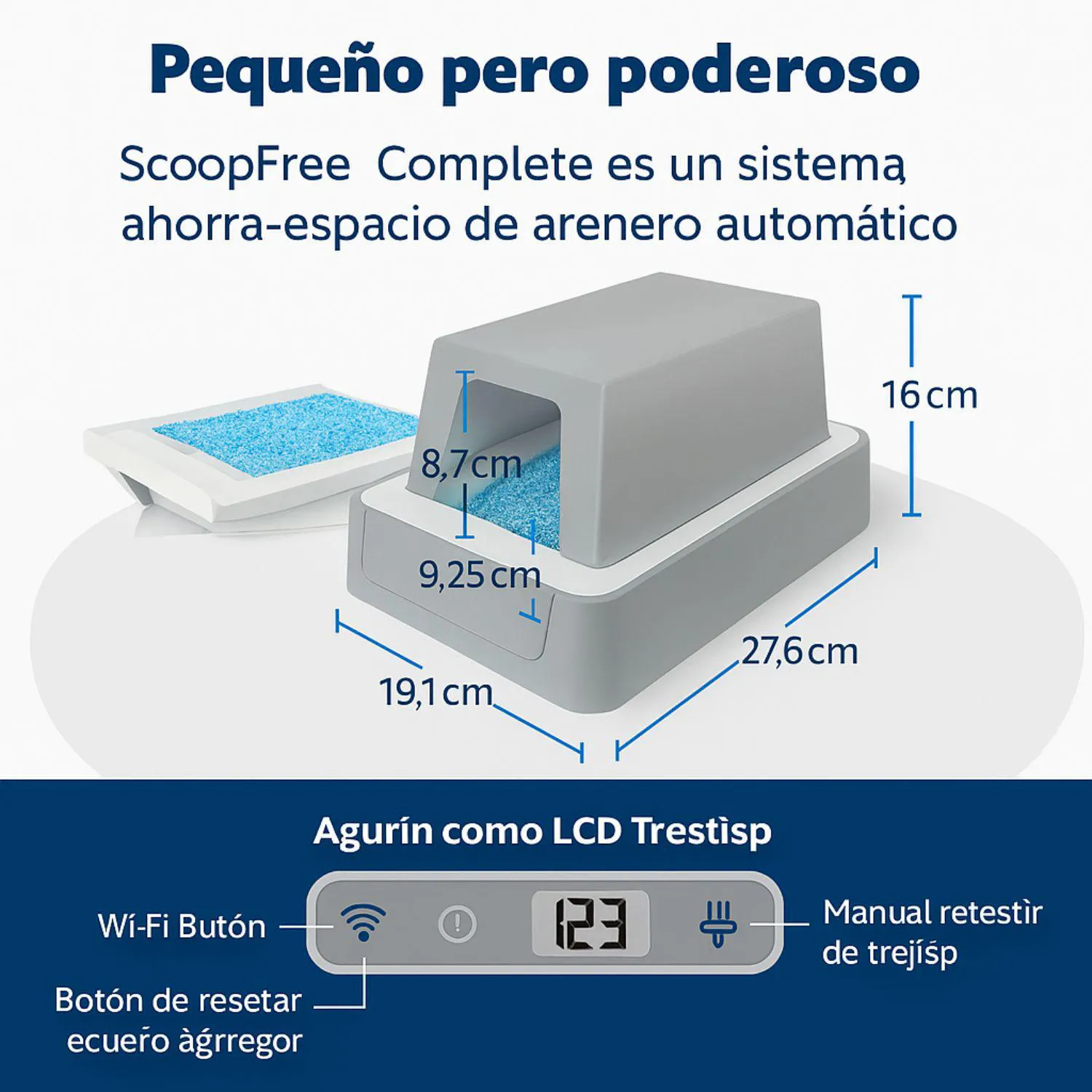 Arenero Automático para Gatos PetSafe Scoopfree Crystal Smart Con App Y Sensor