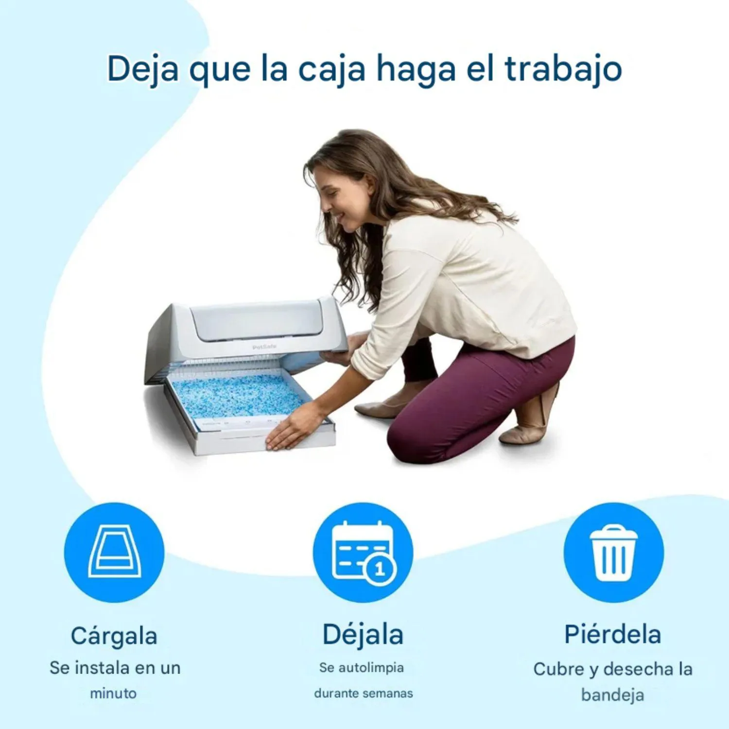 Arenero Automático para Gatos PetSafe Scoopfree Crystal Smart Con App Y Sensor 3