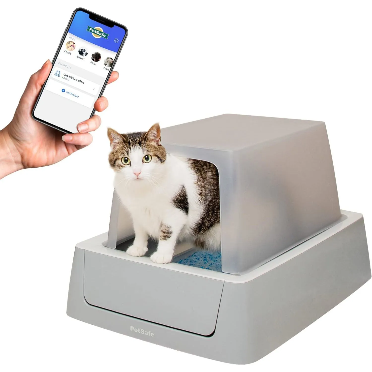 Arenero Automático para Gatos PetSafe Scoopfree Crystal Smart Con App Y Sensor 6