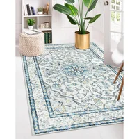 Alfombra Oriental Color Azul Lavable de 0.91m x 1.52m Marca Lahome