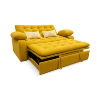 Sofá Cama Moad Tela Antifluidos 180x90x93 Amarillo