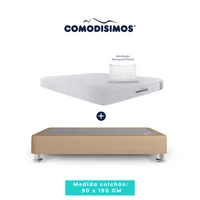 Colchón Access Res "celia" 90 x 190 + 1 Base Cama 90 x 190 Café Avellana + 4 Patas Acero 14 Cms + 1 Almohada