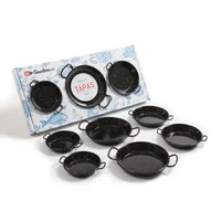 Set Paelleras Acero Esmaltado X 9 Unidades