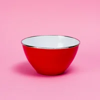 Bowl 16 cm Rojo Borde Metálico Peltre Criolla
