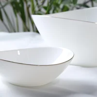 Bowl Blanco Redondo Boat Gold Vitro de 10 Pulgadas Essenza