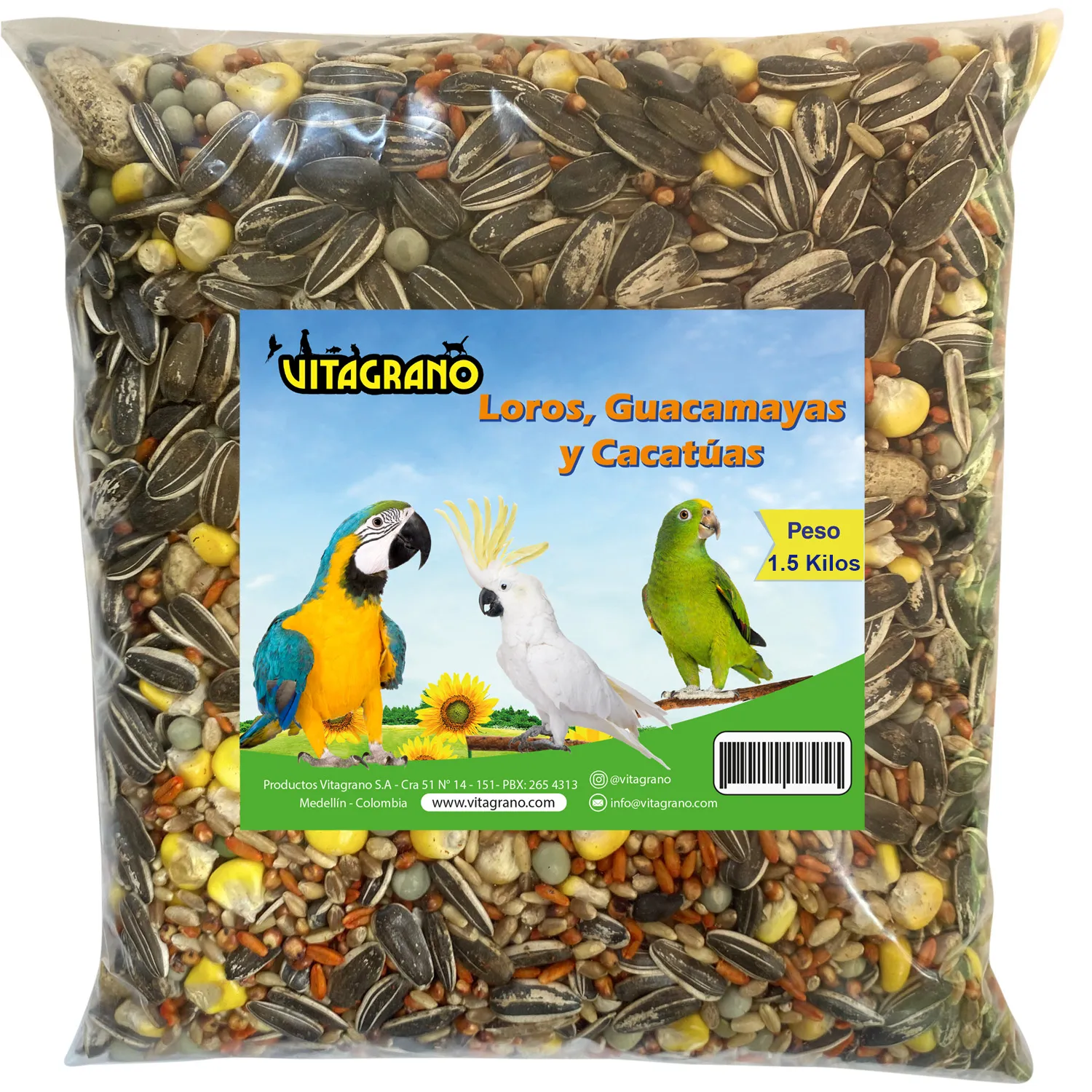 Alimento Para Loros Y Cacatúas Vitagrano