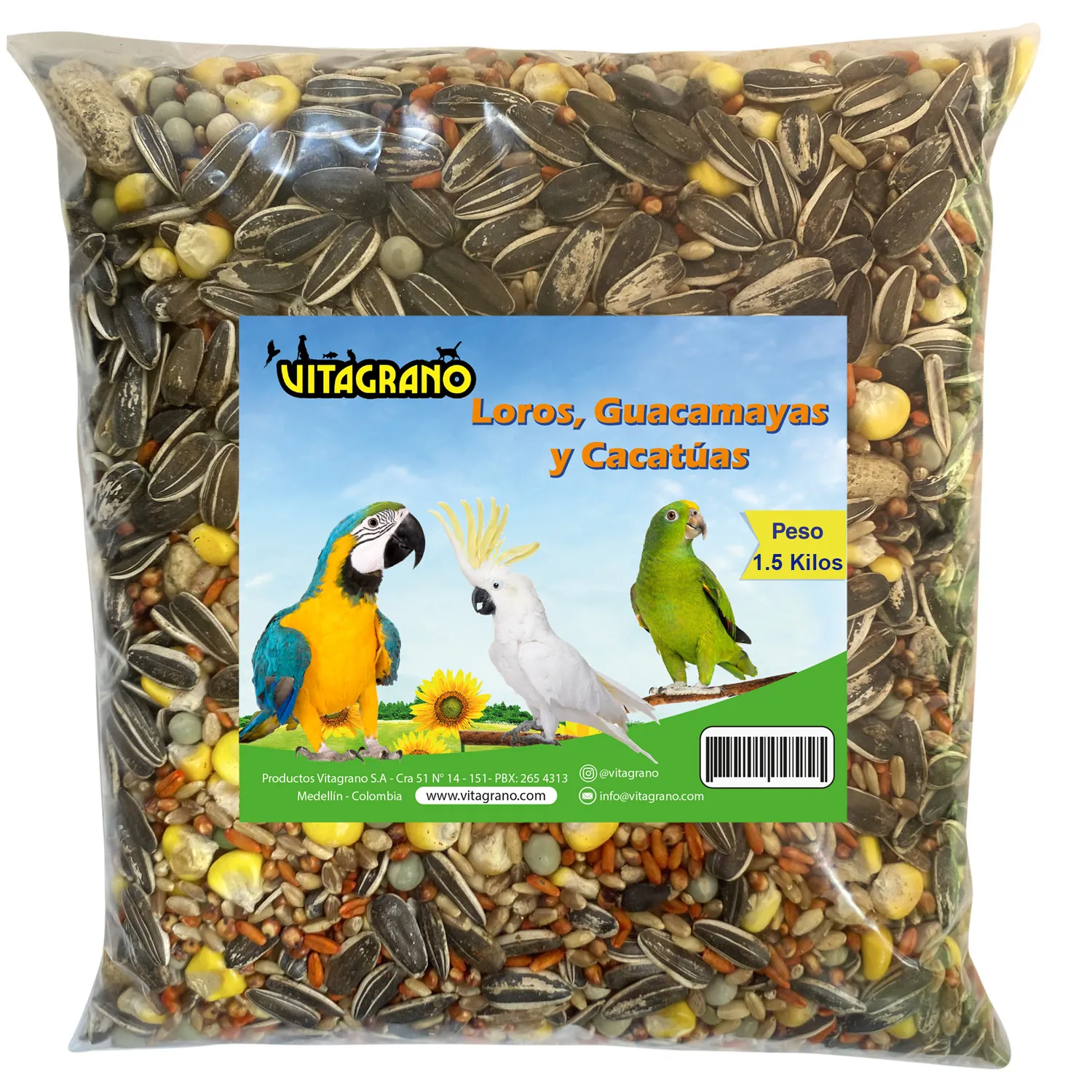 Alimento Para Loros Y Cacatúas Vitagrano
