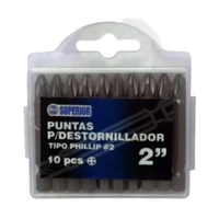 Juego de Puntas 10 Piezas Philips #2 x 2" Set X 9 Superior