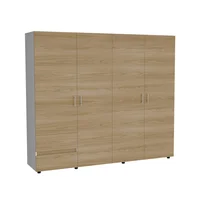 Armario Dassel 230X200X51.5 Cm Fresno Europeo/Blanco
