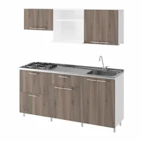 Just Home Collection Cocina Integral Berlin 1.80 Metros Mitte Incluye Mesón Poceta Derecha con 4 Fogones a Gas + Campana + Grifería Just Home Collection