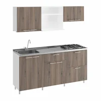 Just Home Collection Cocina Integral Berlin 1.80 Metros Mitte Incluye Mesón Poceta Izquierda con 4 Fogones a Gas + Campana + Grifería Just Home Collection