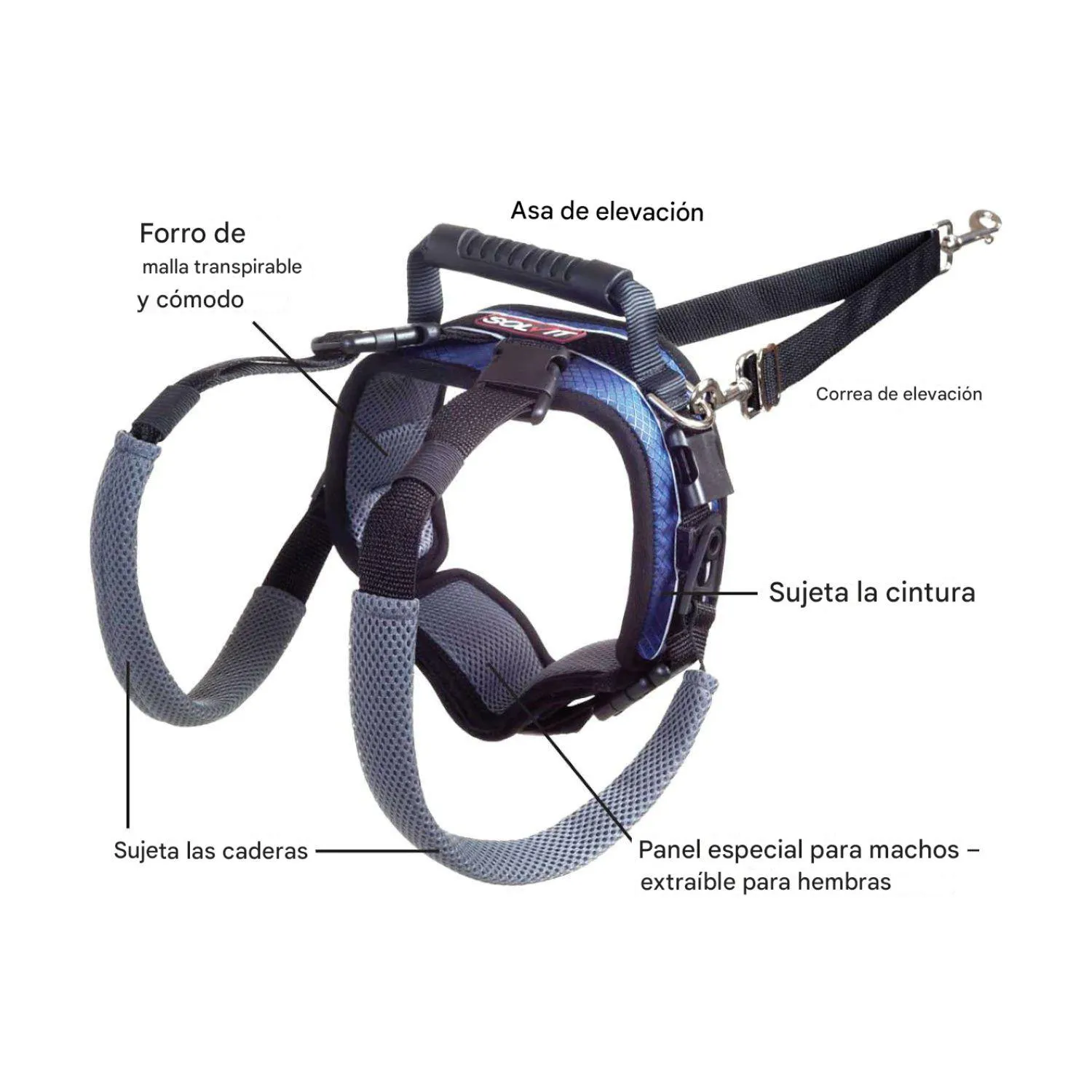 Arnés Para Perro De Elevación Solvit Carelift Talla L Negro Petsafe 3