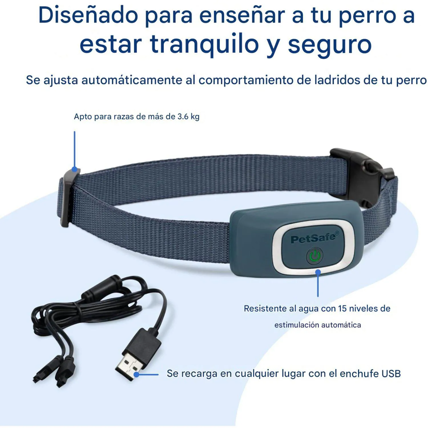 Collar Para Perro De Corteza Recargable 15 Niveles Petsafe 3