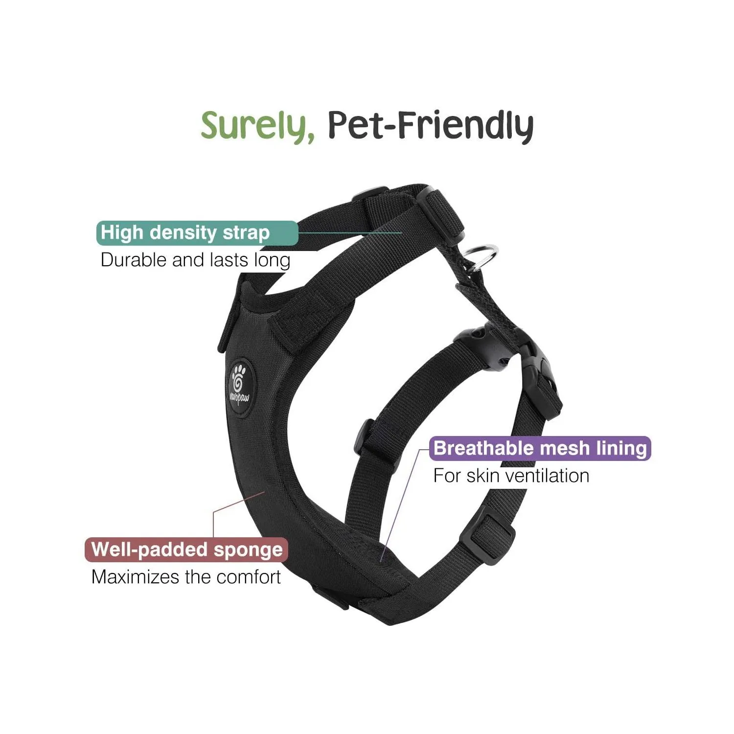 Arnés Para Perro De Chaleco De Seguridad Para Vehículo Vavopaw 4
