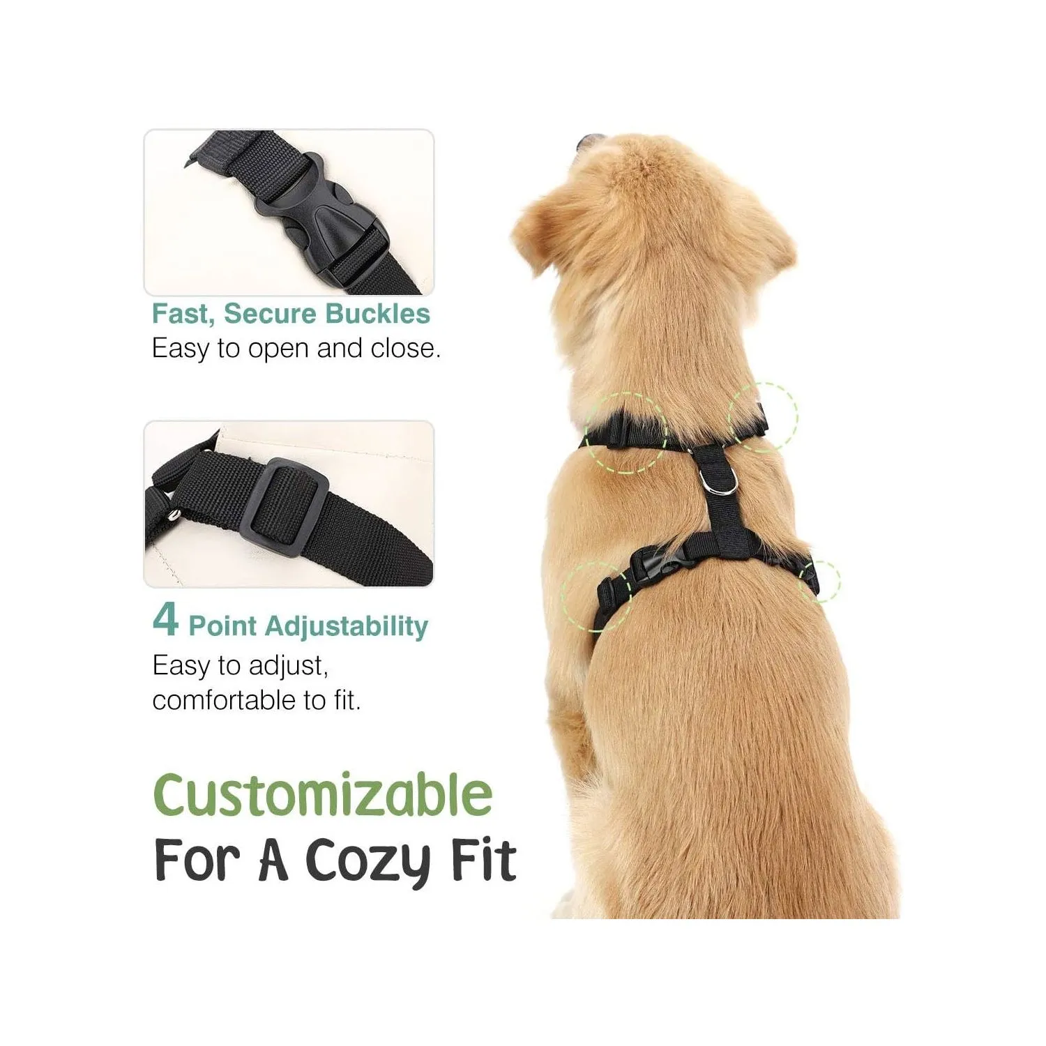 Arnés Para Perro De Chaleco De Seguridad Para Vehículo Vavopaw 5