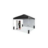 Toldo Desplegable para Exteriores con Pared Lateral Color Negro