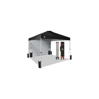 Toldo Desplegable para Exteriores con Pared Lateral Color Negro