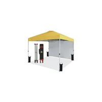 Toldo Desplegable para Exteriores con Pared Lateral Color Amarillo