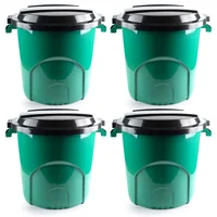 Kit X4 Canecas Tanque Multiuso Plástico 50L Tapa Y Manijas Verde