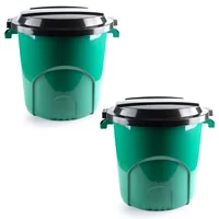 Kit X2 Canecas Tanque Multiuso Plástico 50L Tapa Y Manijas Verde