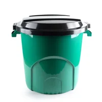 Caneca Tanque Multiuso Plástico 50 Litros Con Tapa Y Manijas Verde