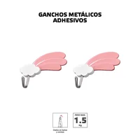 Gancho Adhesivo Decorativo Punta Metalica x 2 P.M.1.5Kg