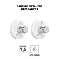 Gancho Metalico Adhesivo Redondo Diseño X 2 P.M. 1.5Kg