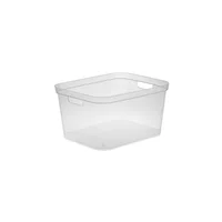 Caja de Almacenamiento Apilable En Modulo Transparente Con Diseño Alto Y Capacidad Mediana