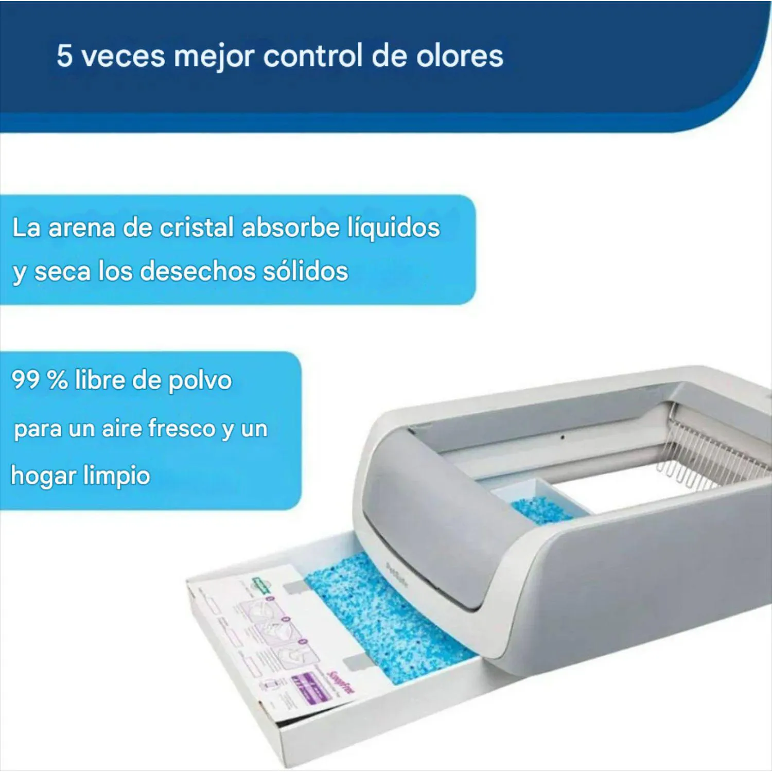 Caja de Arena Autolimpiable de Plástico de 51.81cm de Ancho y 73.66cm de profundidad