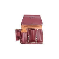 Portaherramientas Custom Leathercraft Signature Elite de 11 Bolsillos en Cuero Marrón