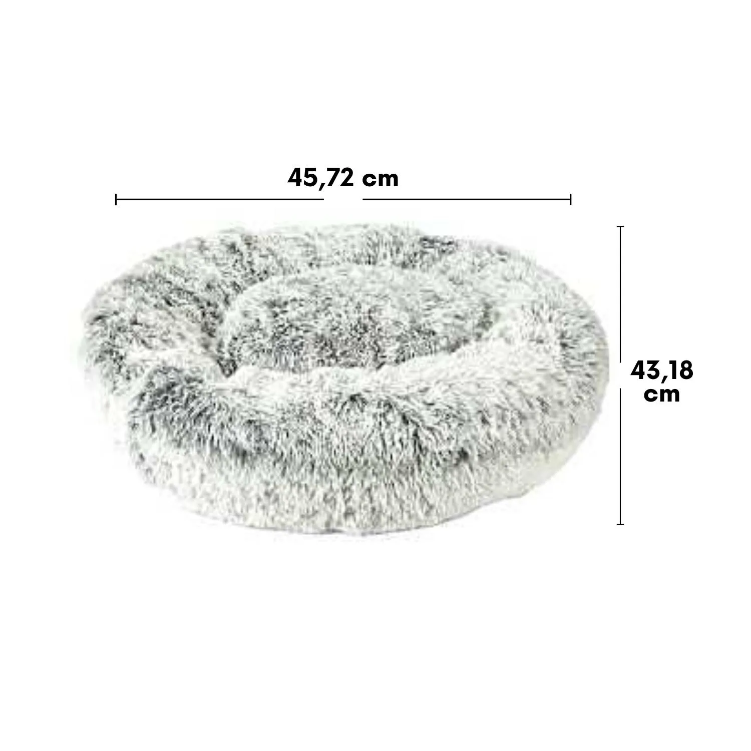 Cama Redonda de Felpa para Perro Con Cubierta de Poliéster de 45.72cm de Largo y 43.18cm de Ancho