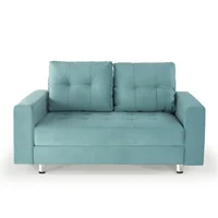 Sofá Aqua Moderno Tela Suave Turquesa 150X88X80 Cm