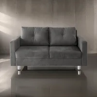 Sofá Viena Moderno Tela Suave Gris 155X85X85 Cm