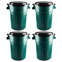 Kit X4 Canecas Tanque Grande Multiuso Plástica 70L Con Tapa Verde