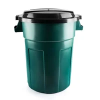 Caneca Tanque Grande Multiuso Plástica 70L Con Tapa Y Manija Verde